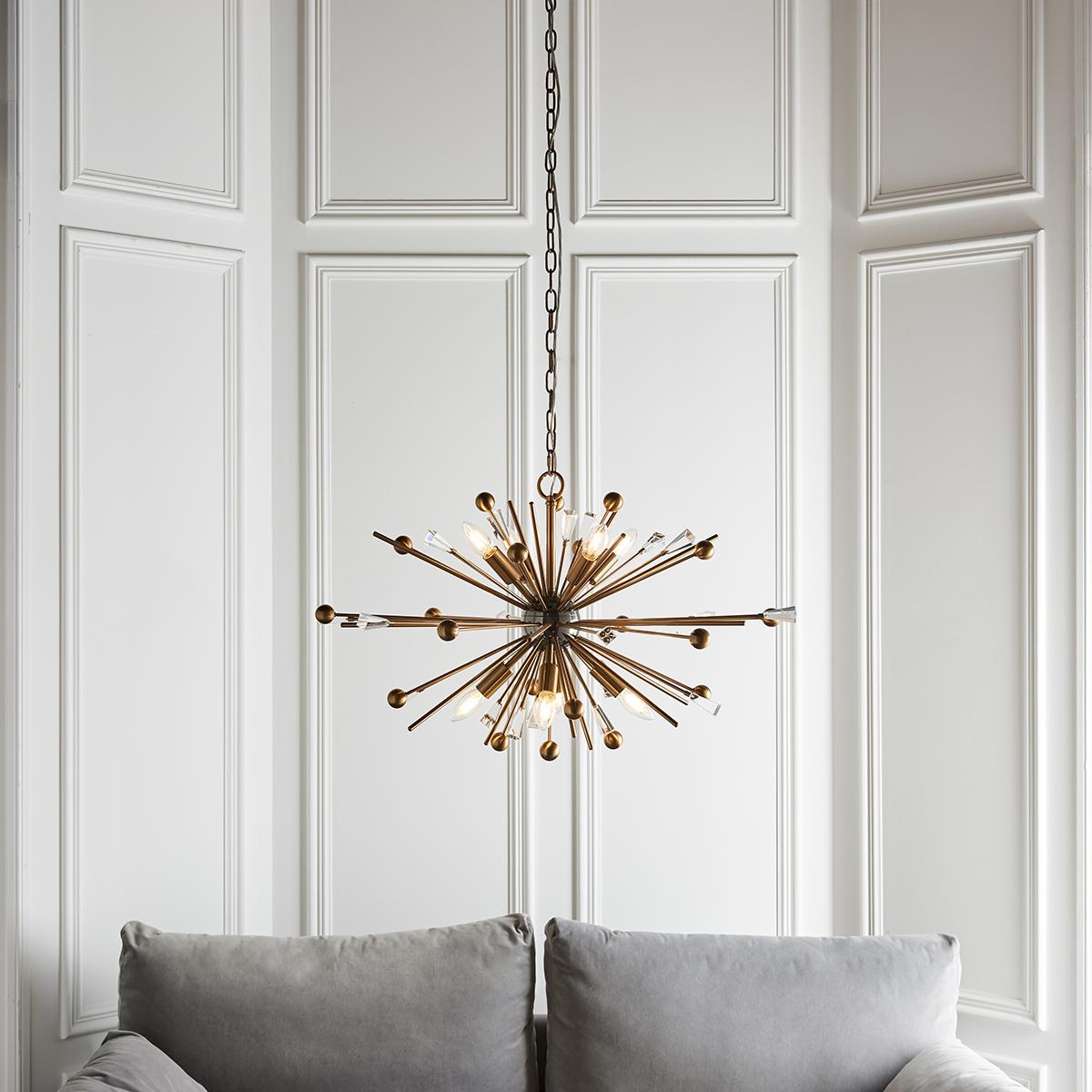 Estella Large Starburst Pendant in Antique Brass – image 2