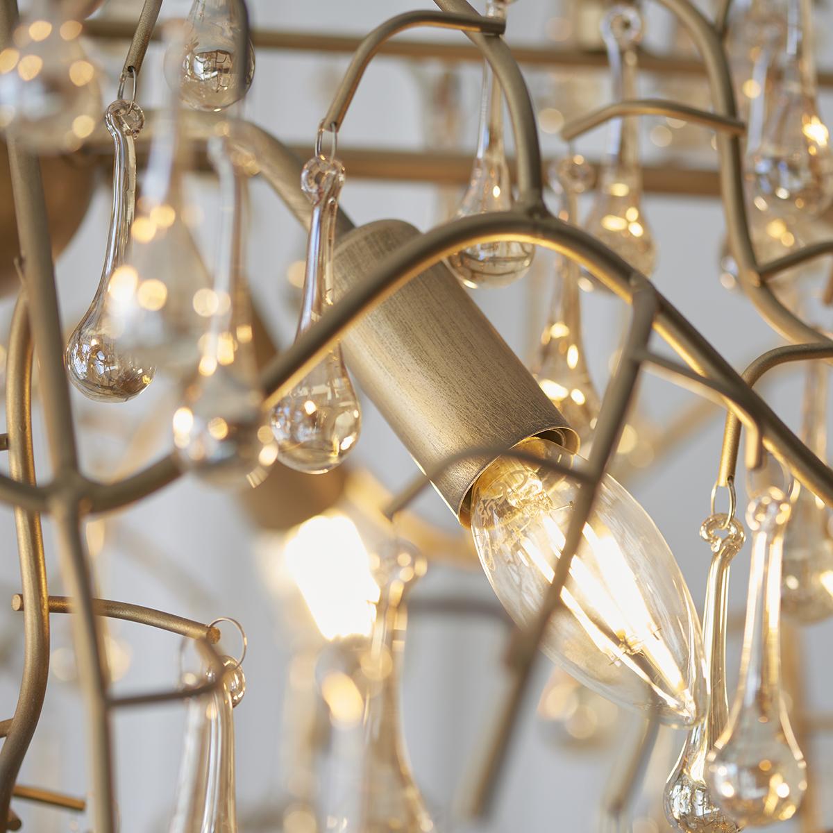 Ena Linear Hanging Chandelier in Gold – image 3