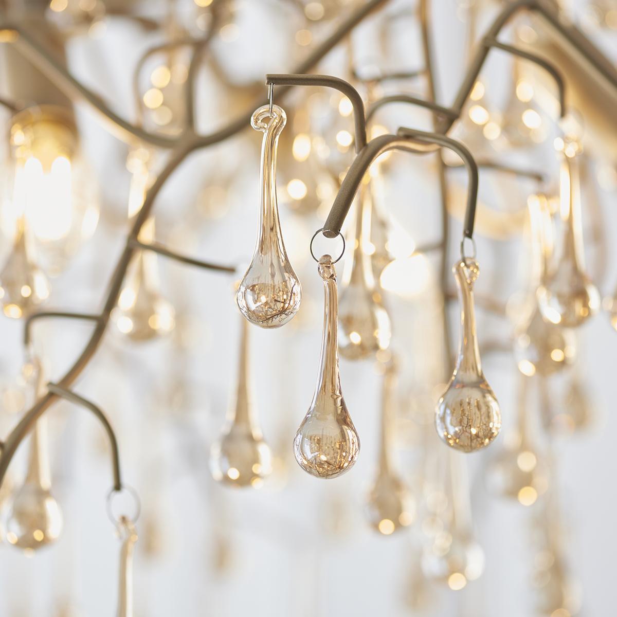 Ena Linear Hanging Chandelier in Gold – image 4