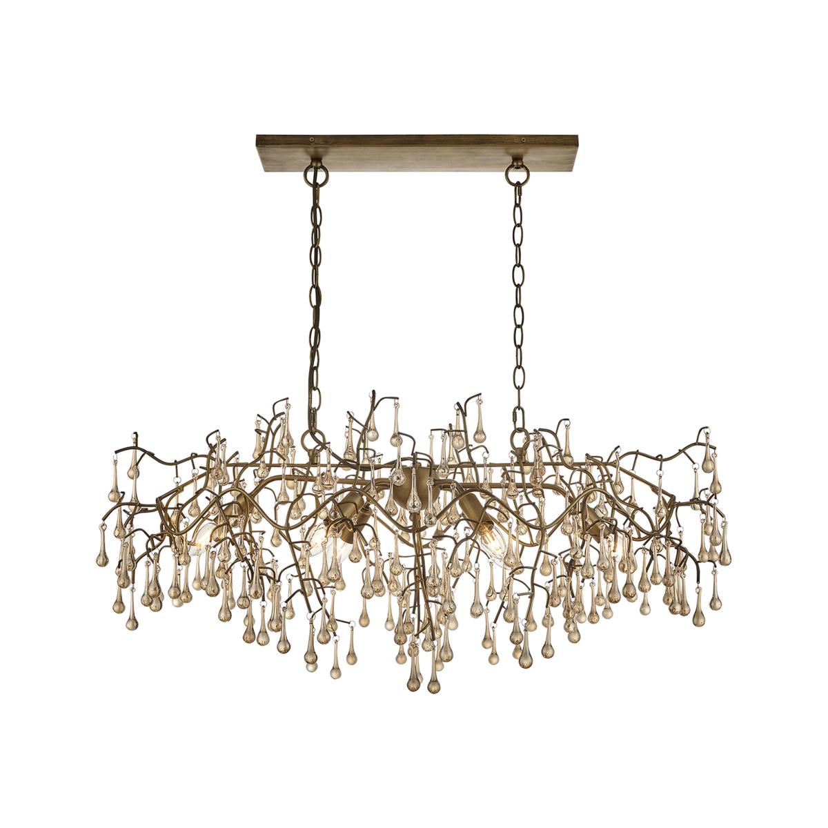 Ena Linear Hanging Chandelier in Gold – image 1