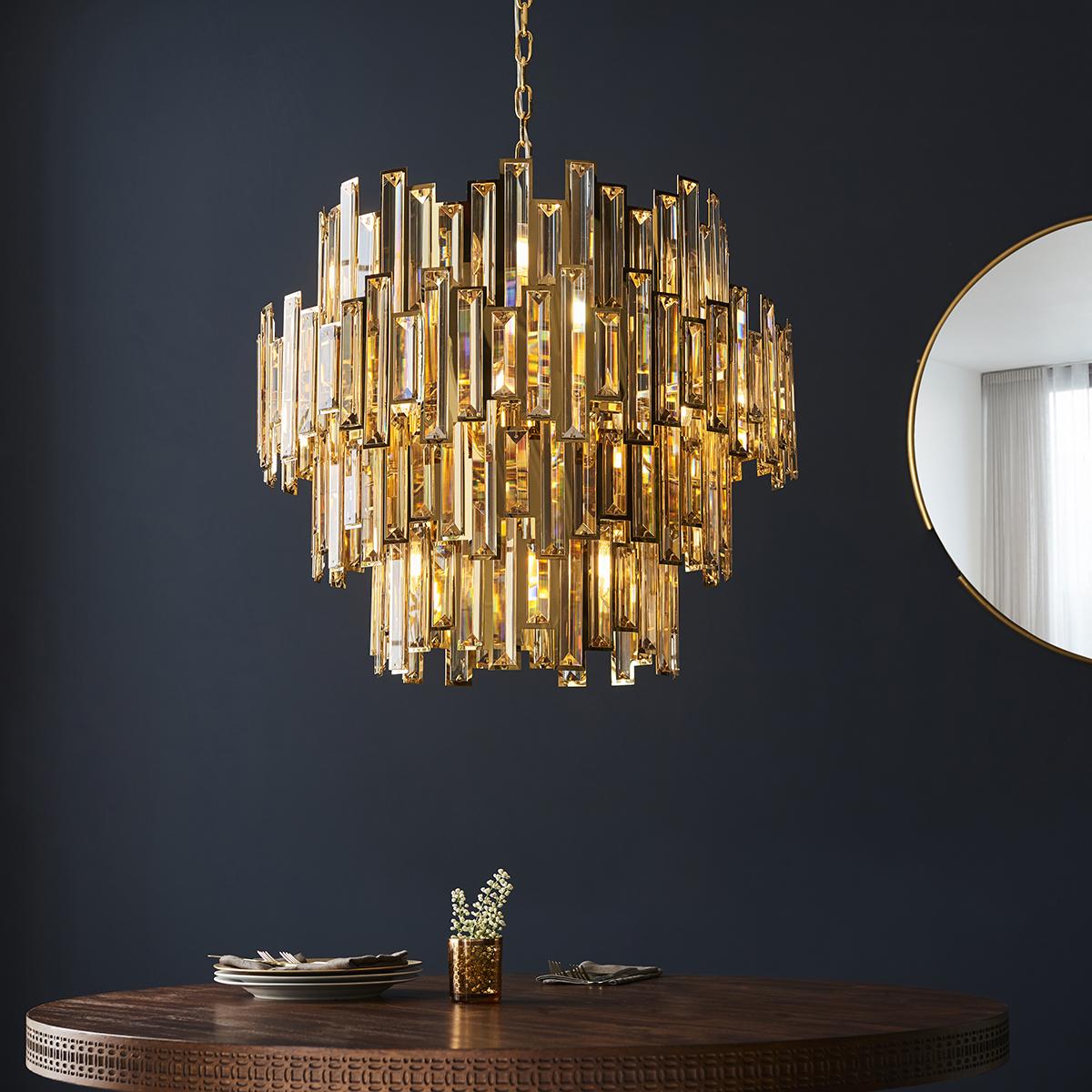 Francesca Large Pendant with Champagne Crystals – image 2