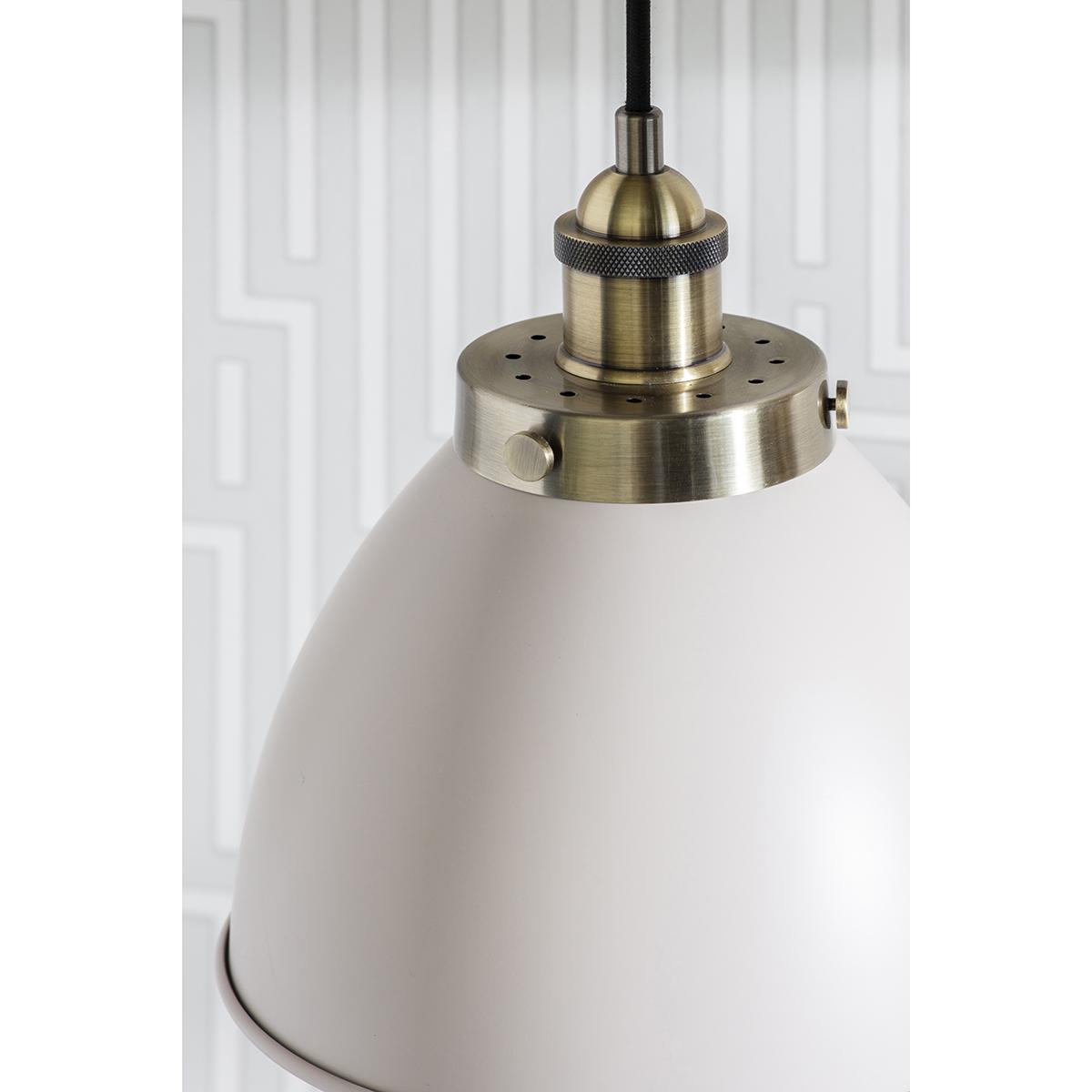 Fletcher Small Pendant in Taupe & Antique Brass – image 3