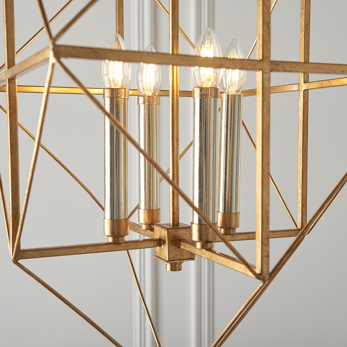 Sansa Large Geometric Pendant in Gold and Silver Leaf – image 3