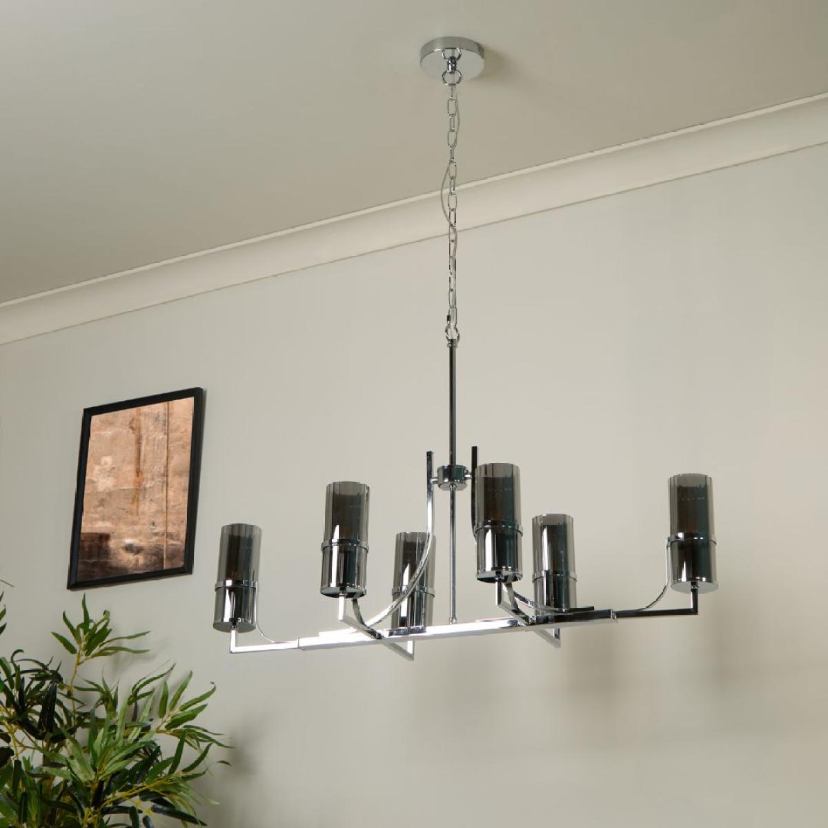 Davina 6 Light Silver Pendant Ceiling Light – image 2