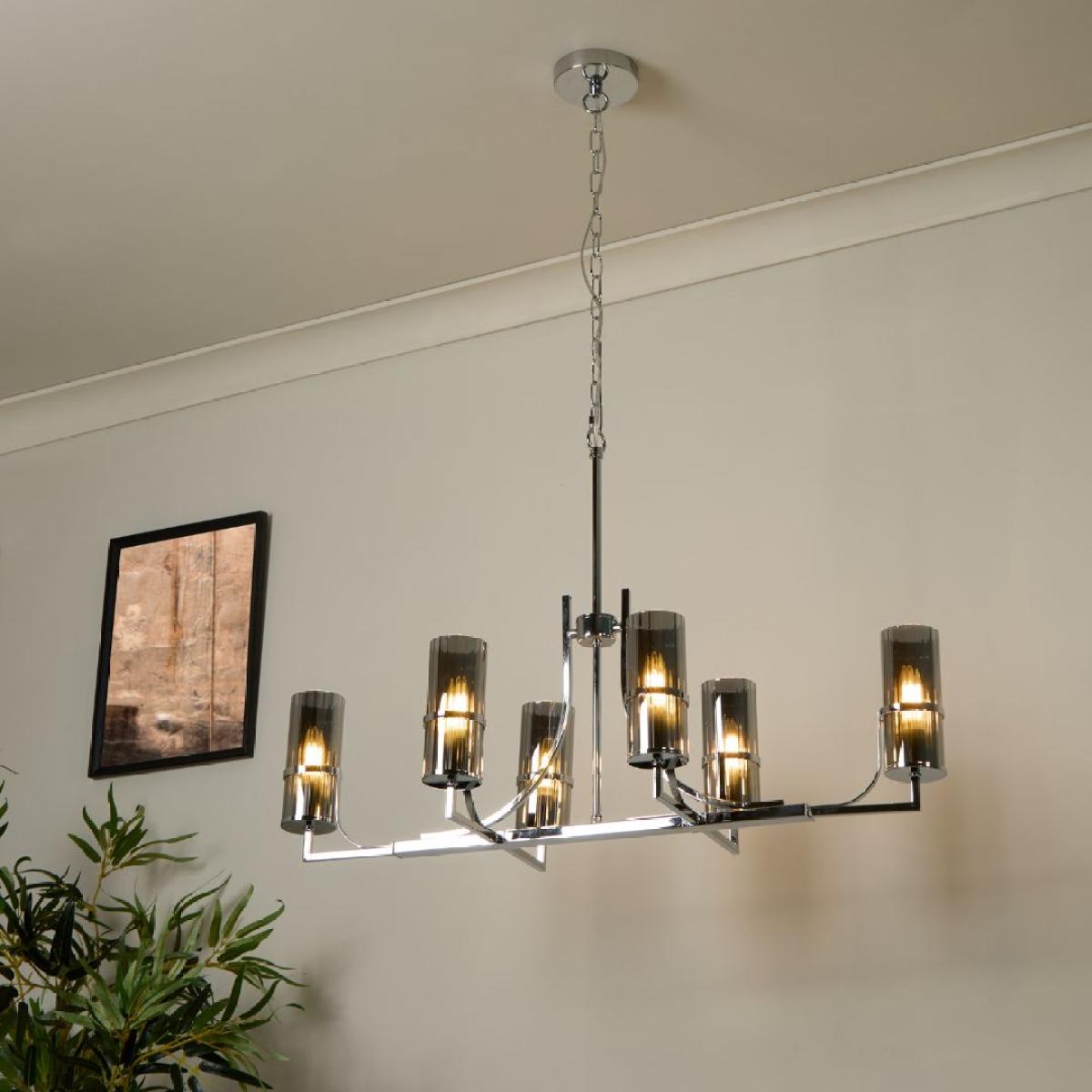 Davina 6 Light Silver Pendant Ceiling Light – image 1