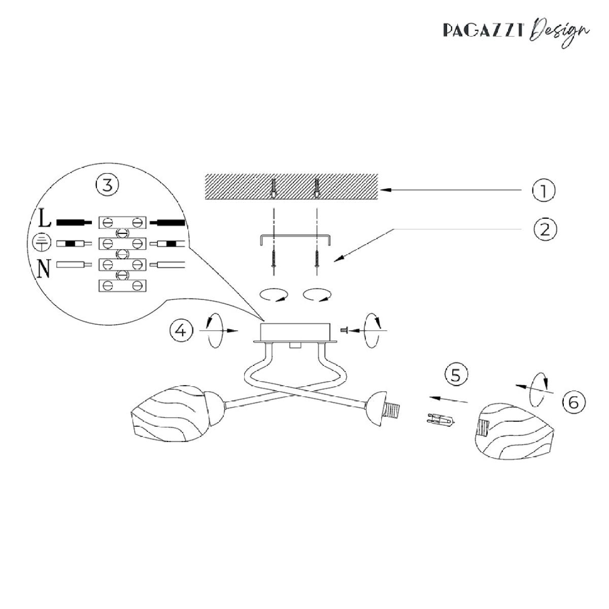 Lina 5-Light Chrome Flush Ceiling Light – image 6