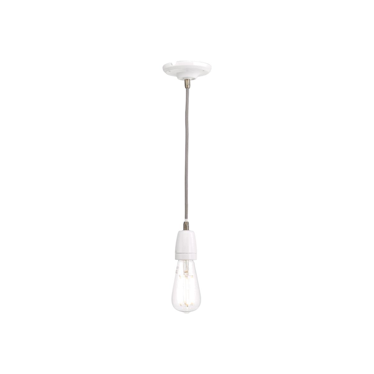 Sika 1 Light White Ceramic Pendant Ceiling Light