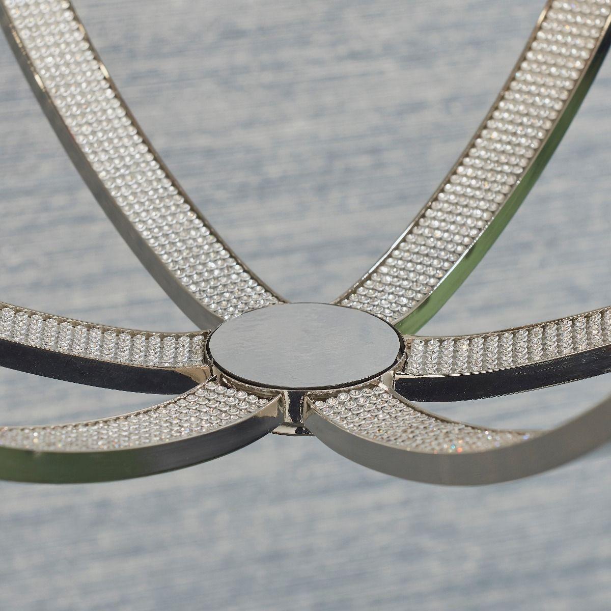 Ritz 3 Light Nickel and Crystal Ceiling Pendant – image 4