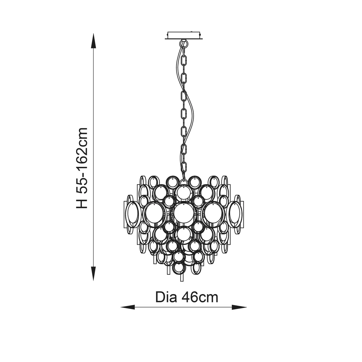 6 Light Pendant Amber & Gold – image 8