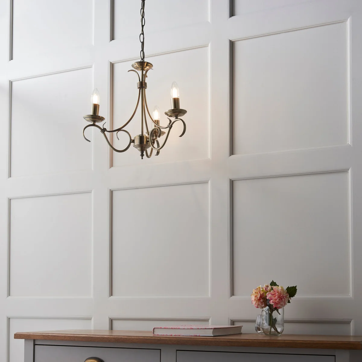 Bernice 3 Light Pendant Antique Brass – image 2