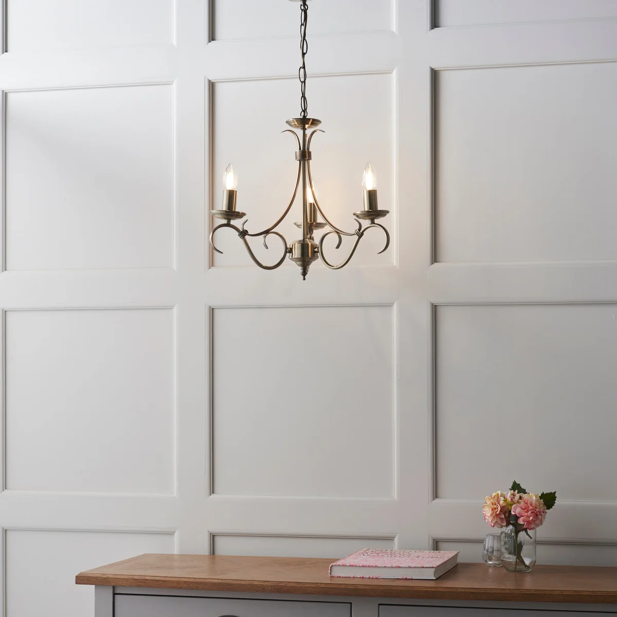 Bernice 3 Light Pendant Antique Brass – image 1
