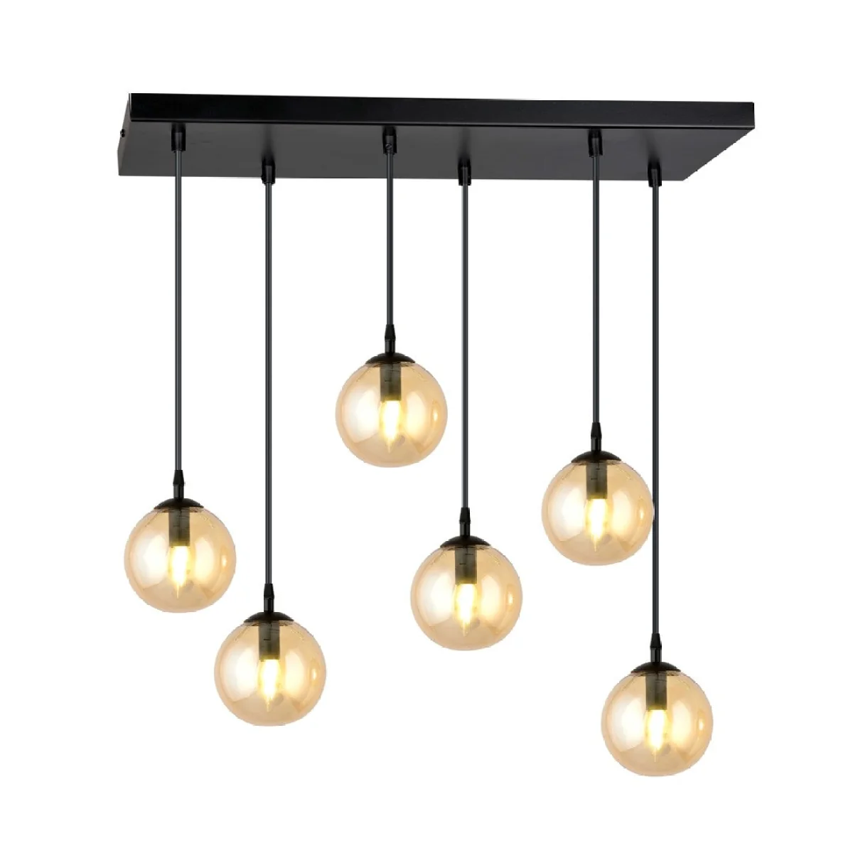 Cosmo 6 Light Pendant Black & Amber – image 2