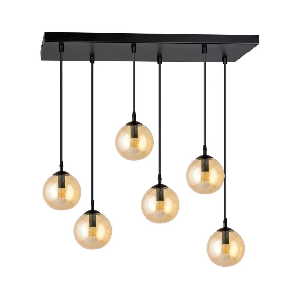Cosmo 6 Light Pendant Black & Amber – image 3