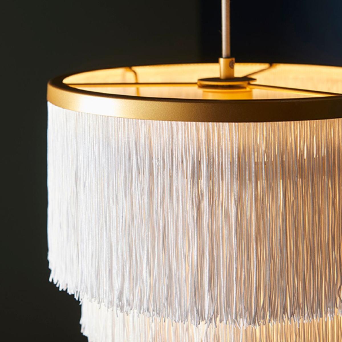 Itziar 1 Light Gold and White Pendant Ceiling Light – image 3
