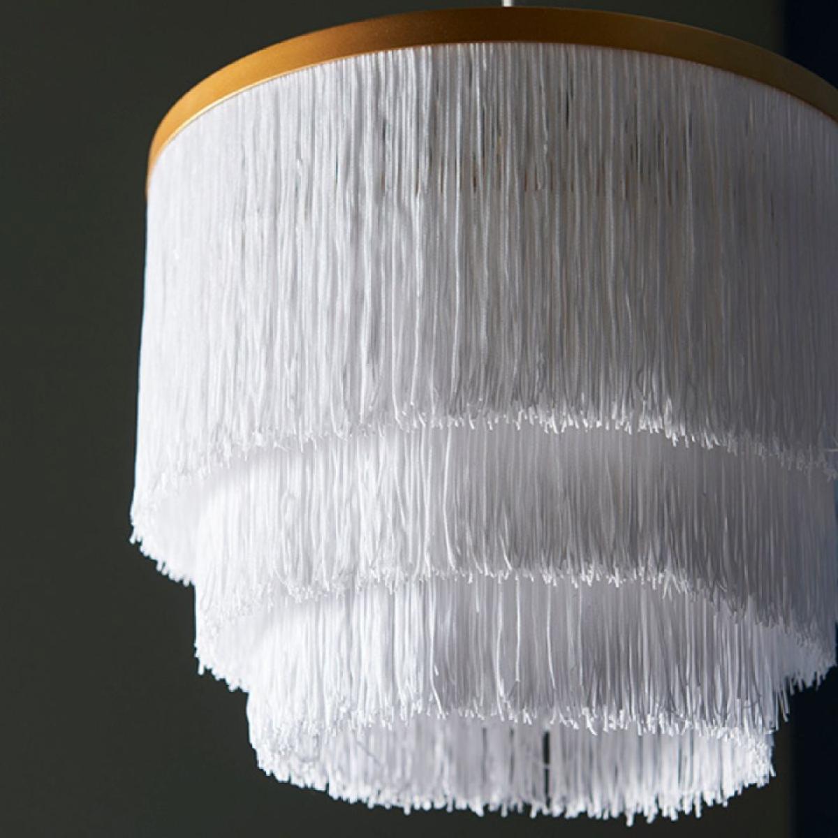 Itziar 1 Light Gold and White Pendant Ceiling Light – image 4