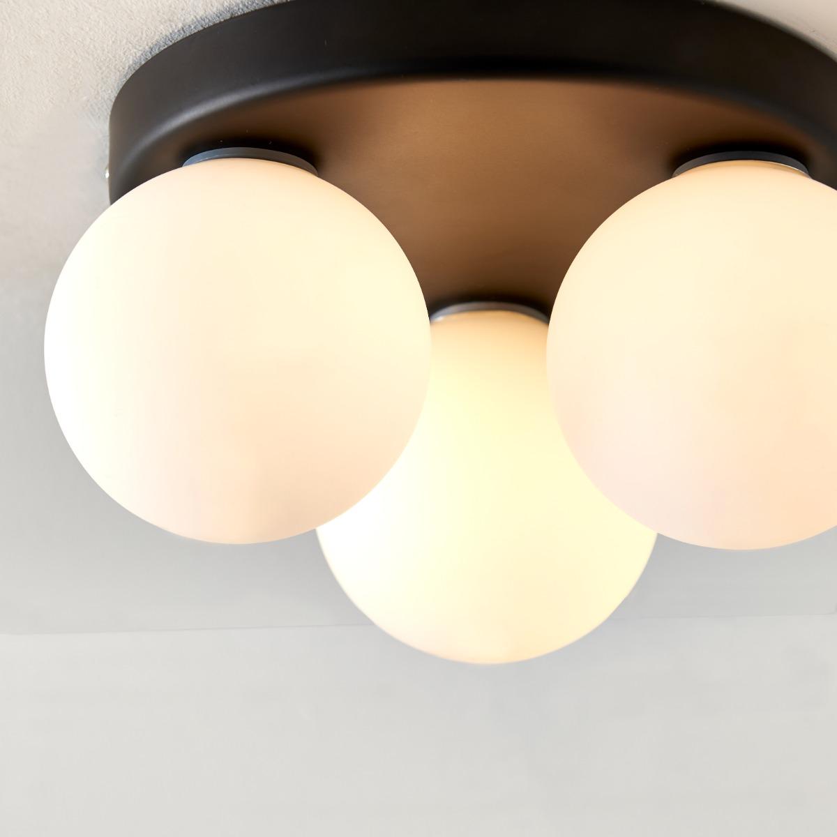 Toronto 3 Light Matt Black Flush IP44 Ceiling Light – image 4