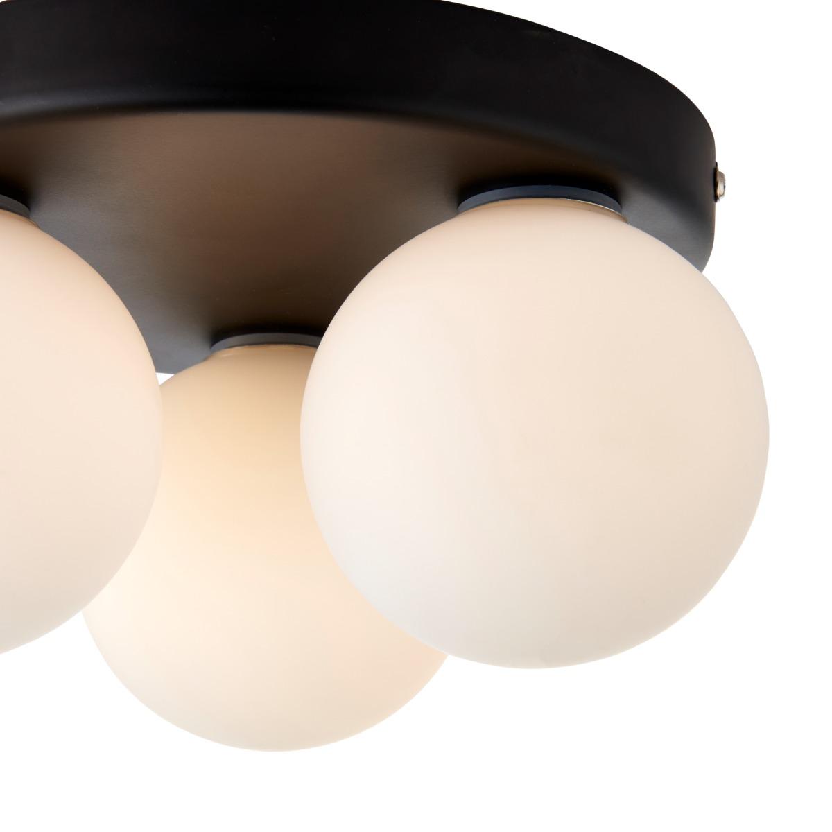 Toronto 3 Light Matt Black Flush IP44 Ceiling Light – image 8