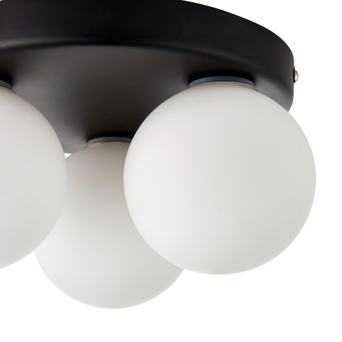 Toronto 3 Light Matt Black Flush IP44 Ceiling Light – image 10