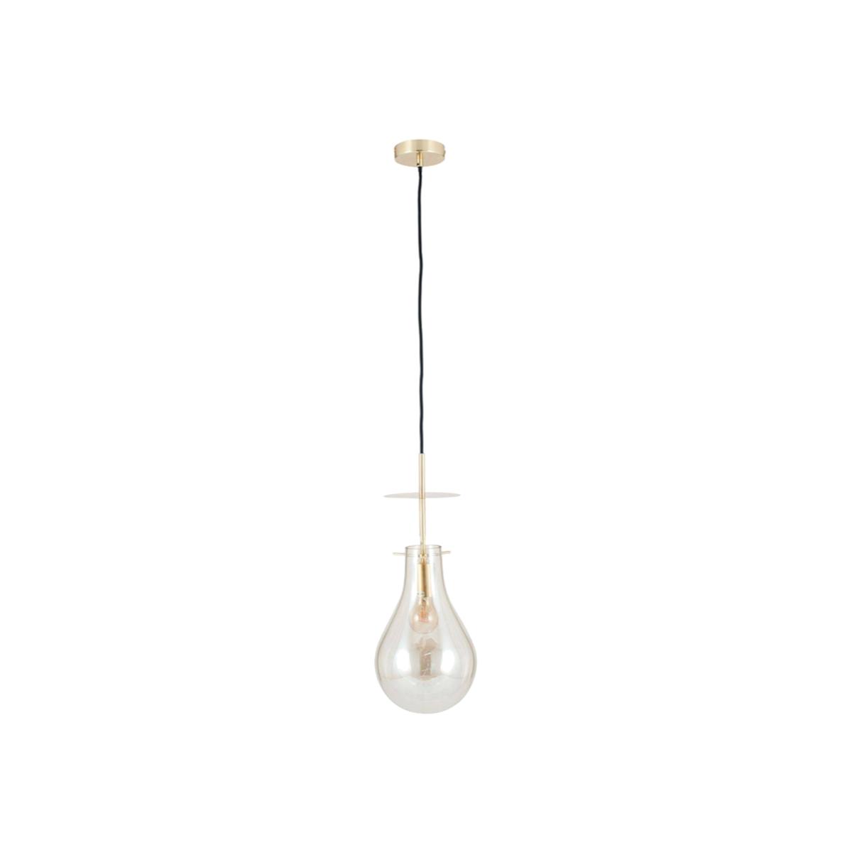 Luce Small Champagne and Gold Teardrop Pendant Ceiling Light – image 1