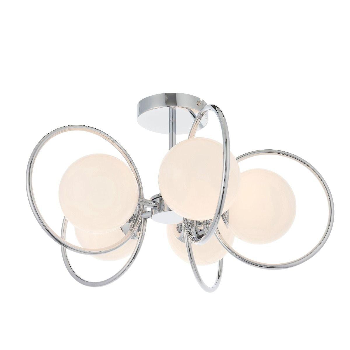 Orb 5 Light Polished Chrome & Opal Glass Ceiling Light – image 2