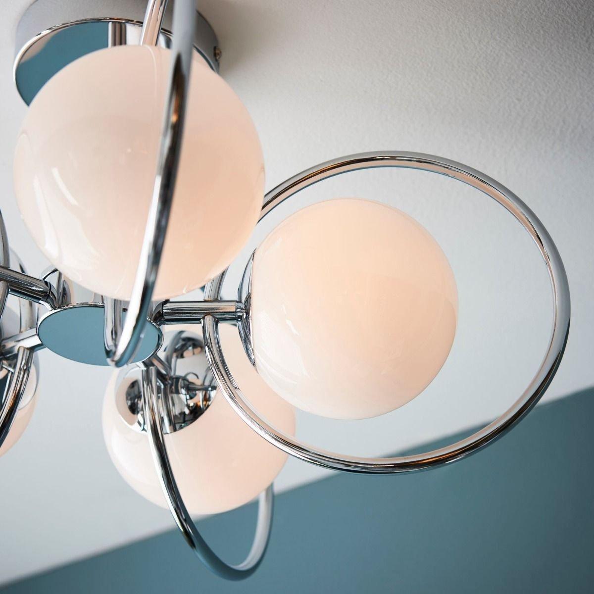 Orb 5 Light Polished Chrome & Opal Glass Ceiling Light – image 5