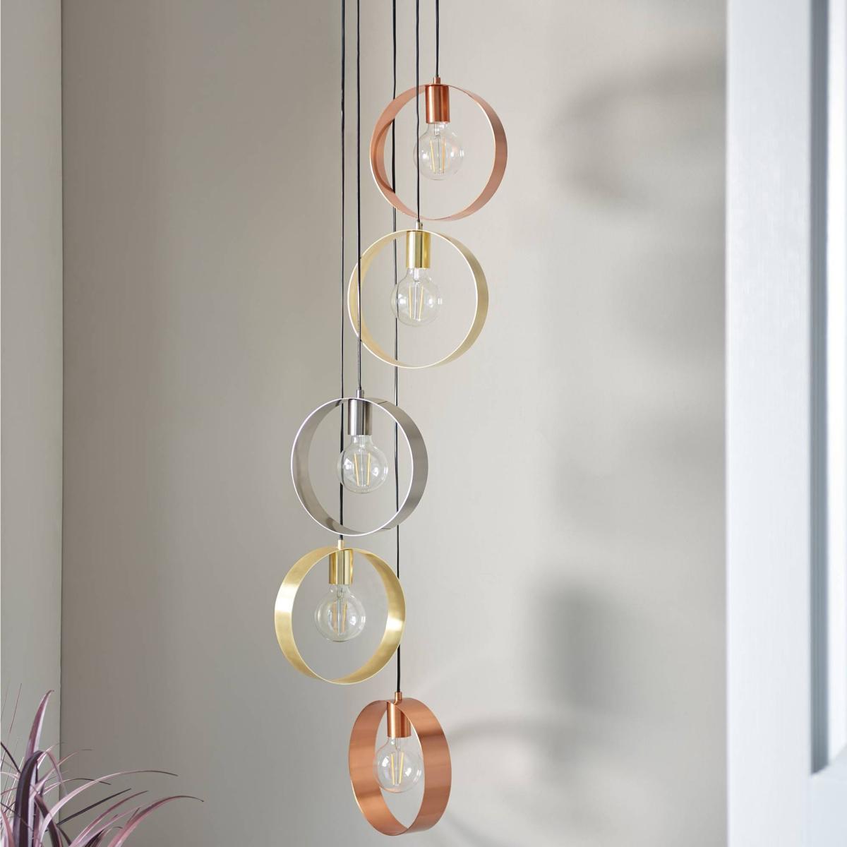 Hoop 5 Light Ceiling Light in Satin Gold Brushed Nickle – image 2