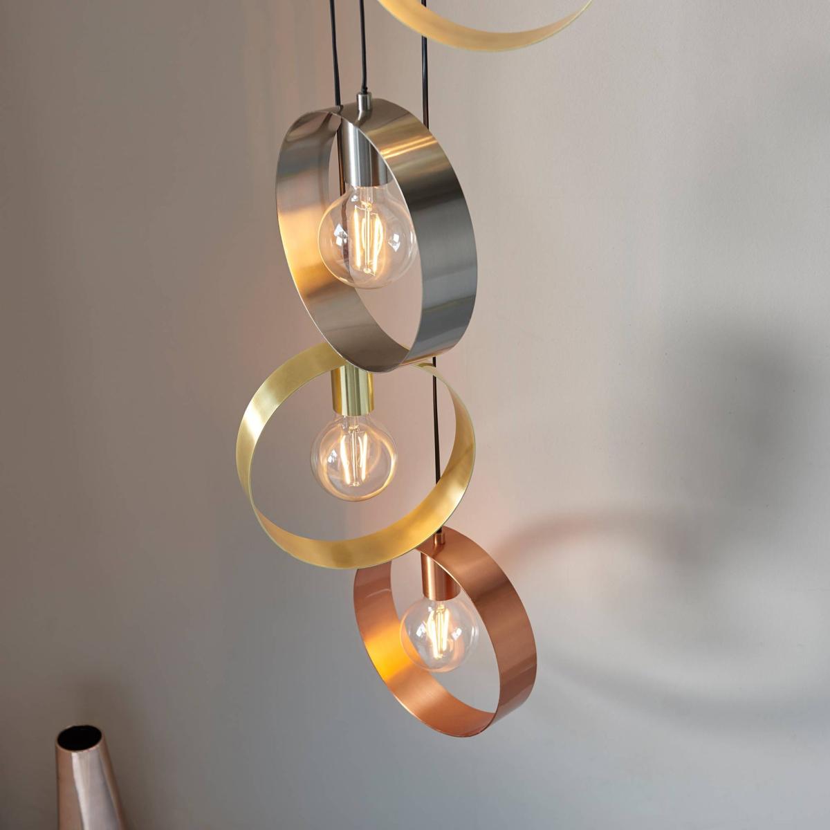 Hoop 5 Light Ceiling Light in Satin Gold Brushed Nickle – image 3