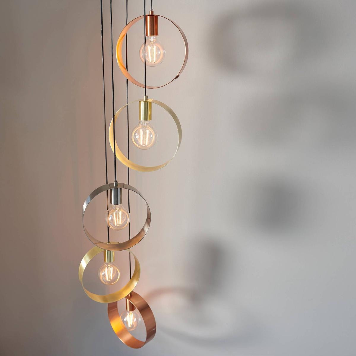 Hoop 5 Light Ceiling Light in Satin Gold Brushed Nickle – image 5