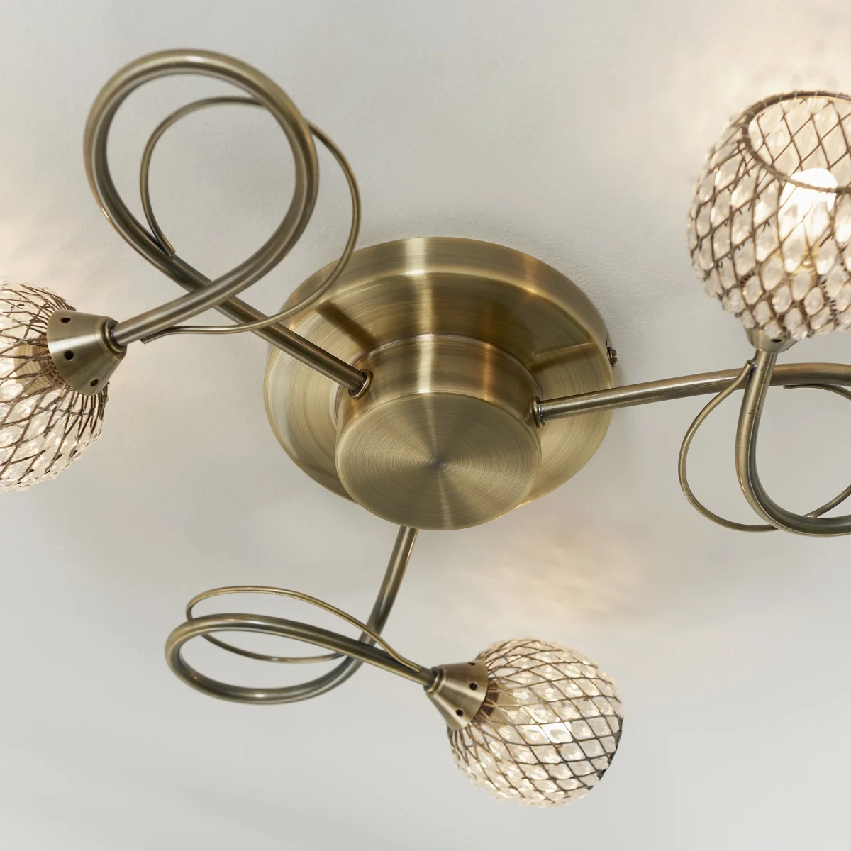 Aherne 3 Light Semi Flush Antique Brass – image 4