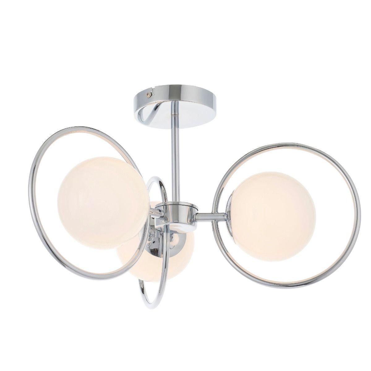 Orb 3 Light Polished Chrome & Opal Glass Ceiling Light – image 2