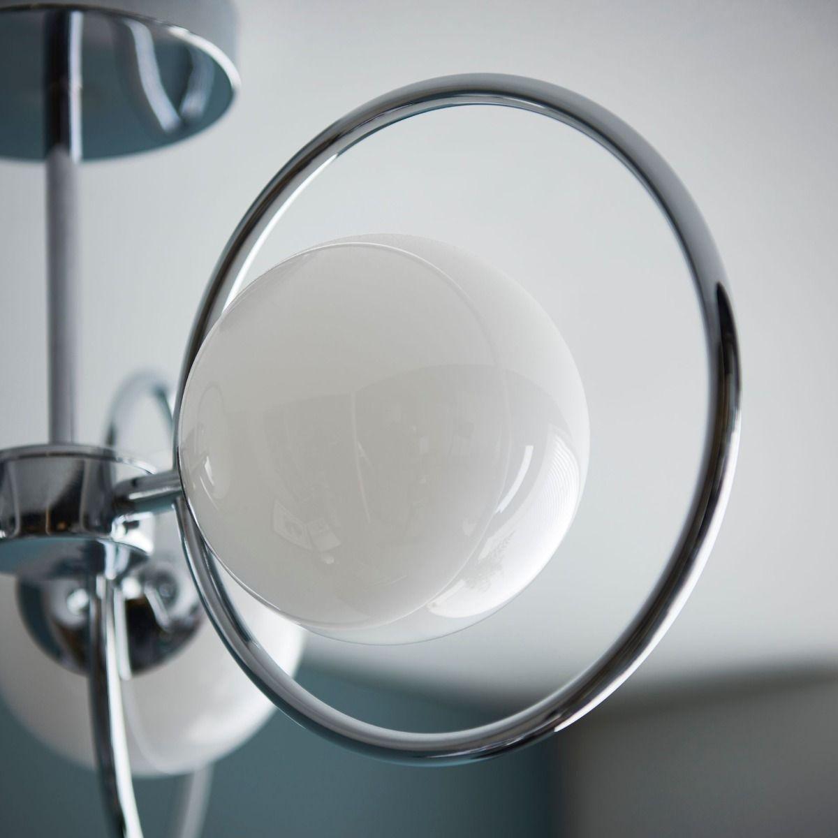 Orb 3 Light Polished Chrome & Opal Glass Ceiling Light – image 13