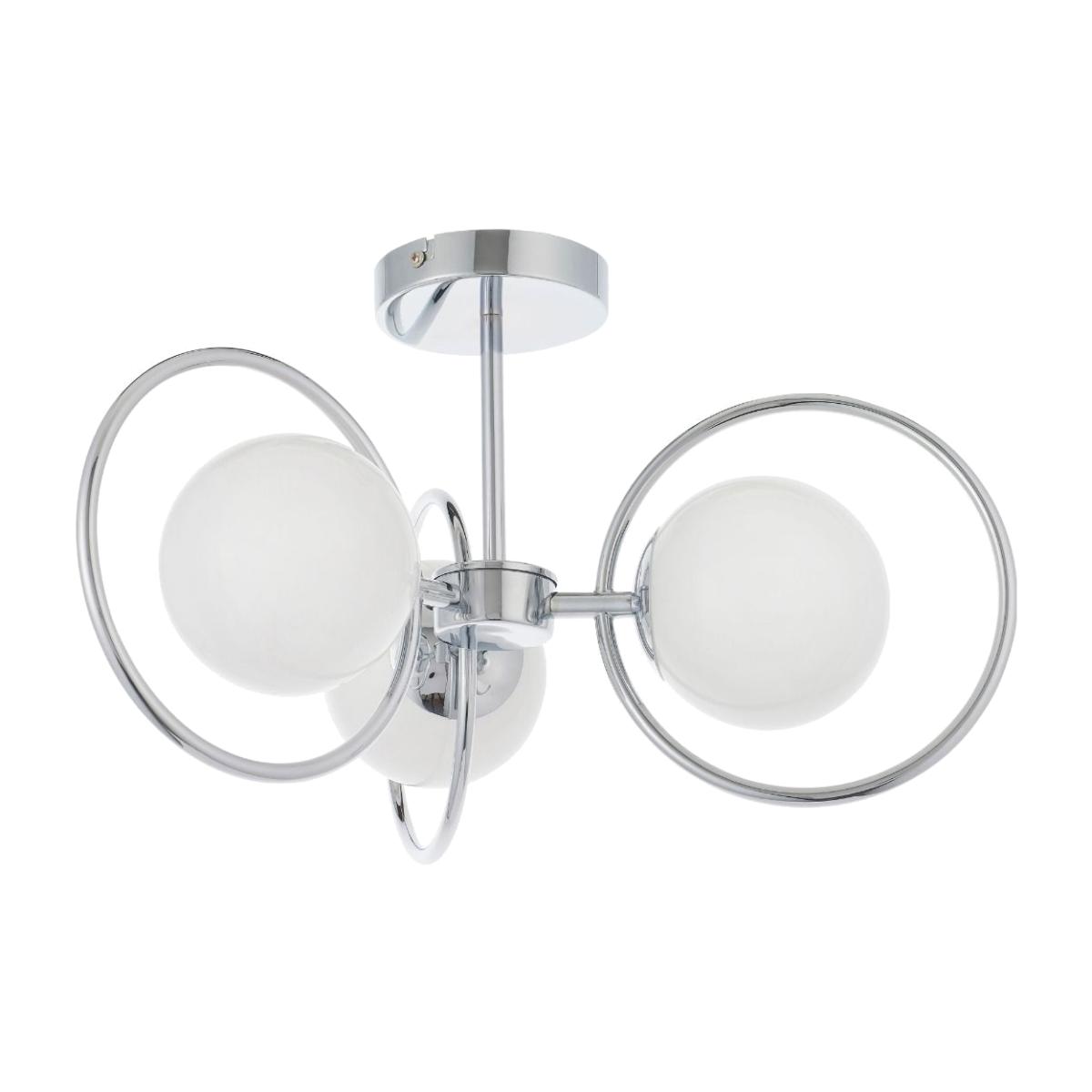 Orb 3 Light Polished Chrome & Opal Glass Ceiling Light – image 1