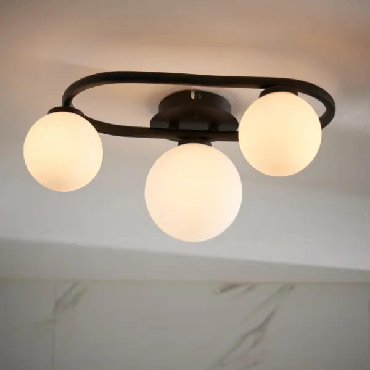 Pulsa Matt Black Ceiling Light IP44 – image 4