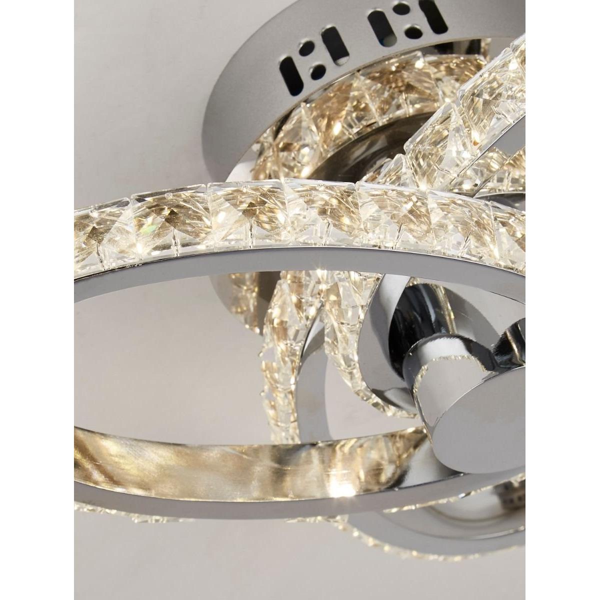Ivanka 3 Light LED Semi Flush Polished Chrome Ceiling Light – image 3