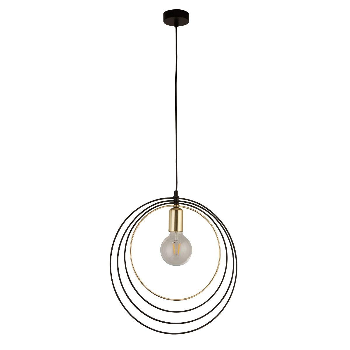 Nissa Black & Antique Brass Ring Ceiling Pendant – image 2