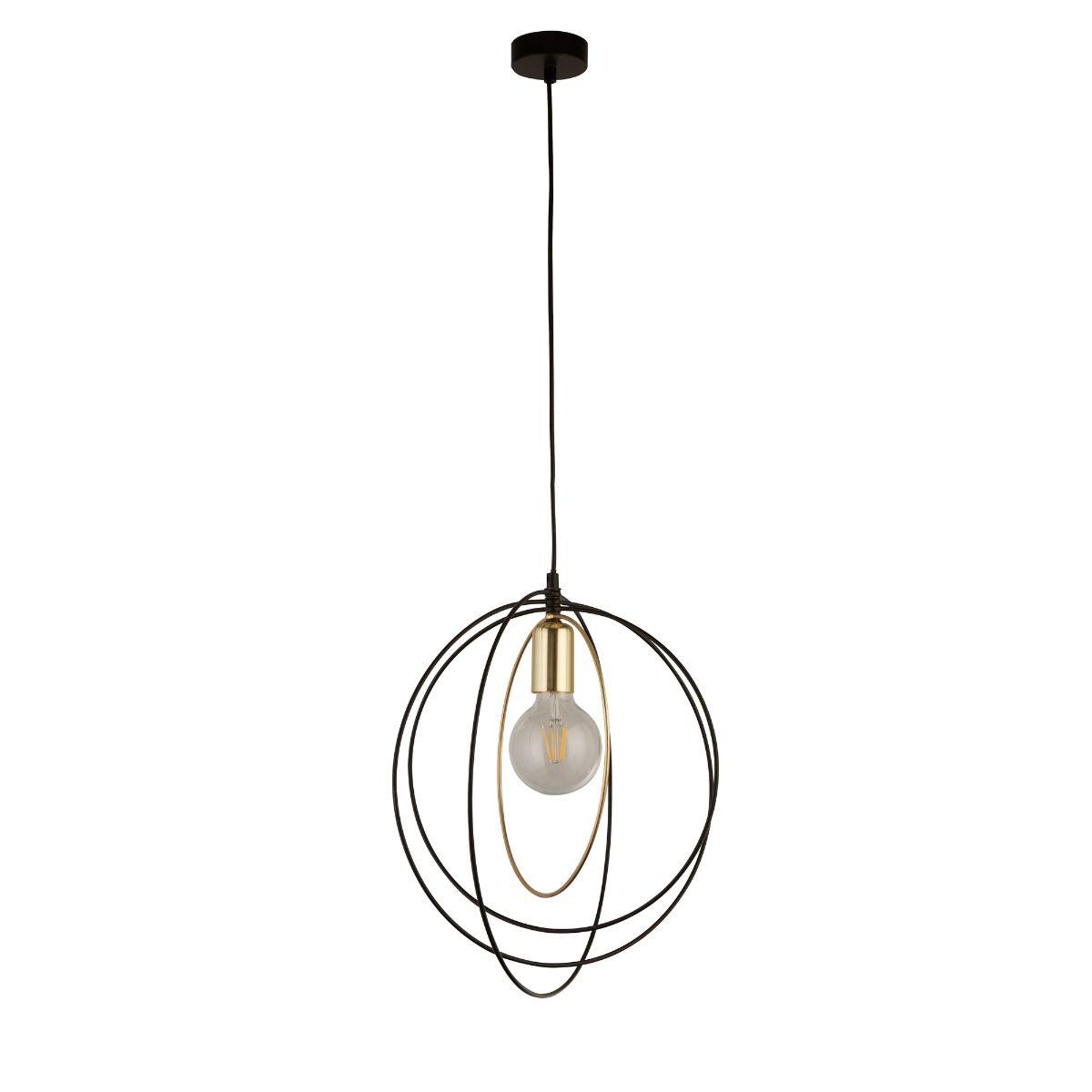 Nissa Black & Antique Brass Ring Ceiling Pendant – image 4
