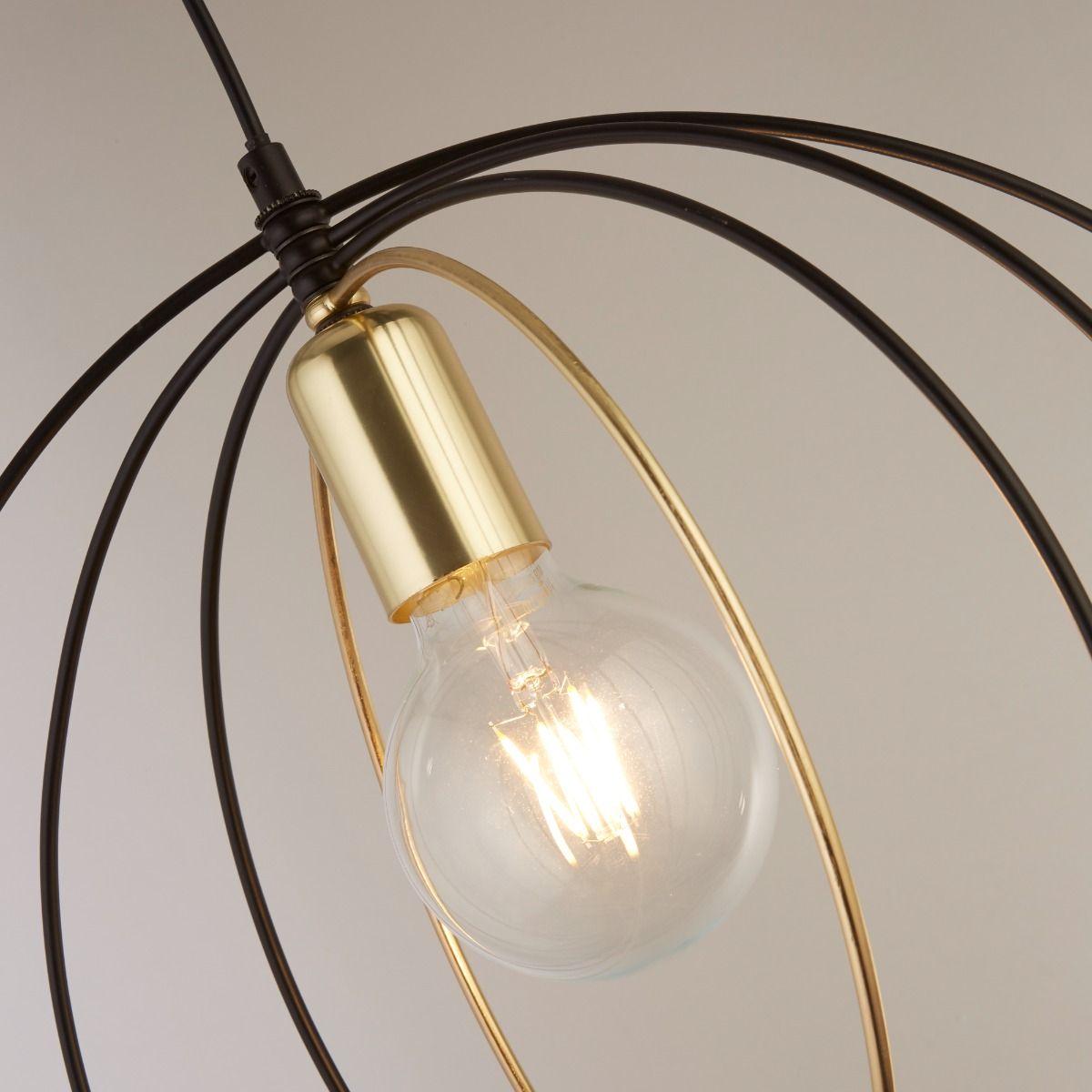 Nissa Black & Antique Brass Ring Ceiling Pendant – image 5