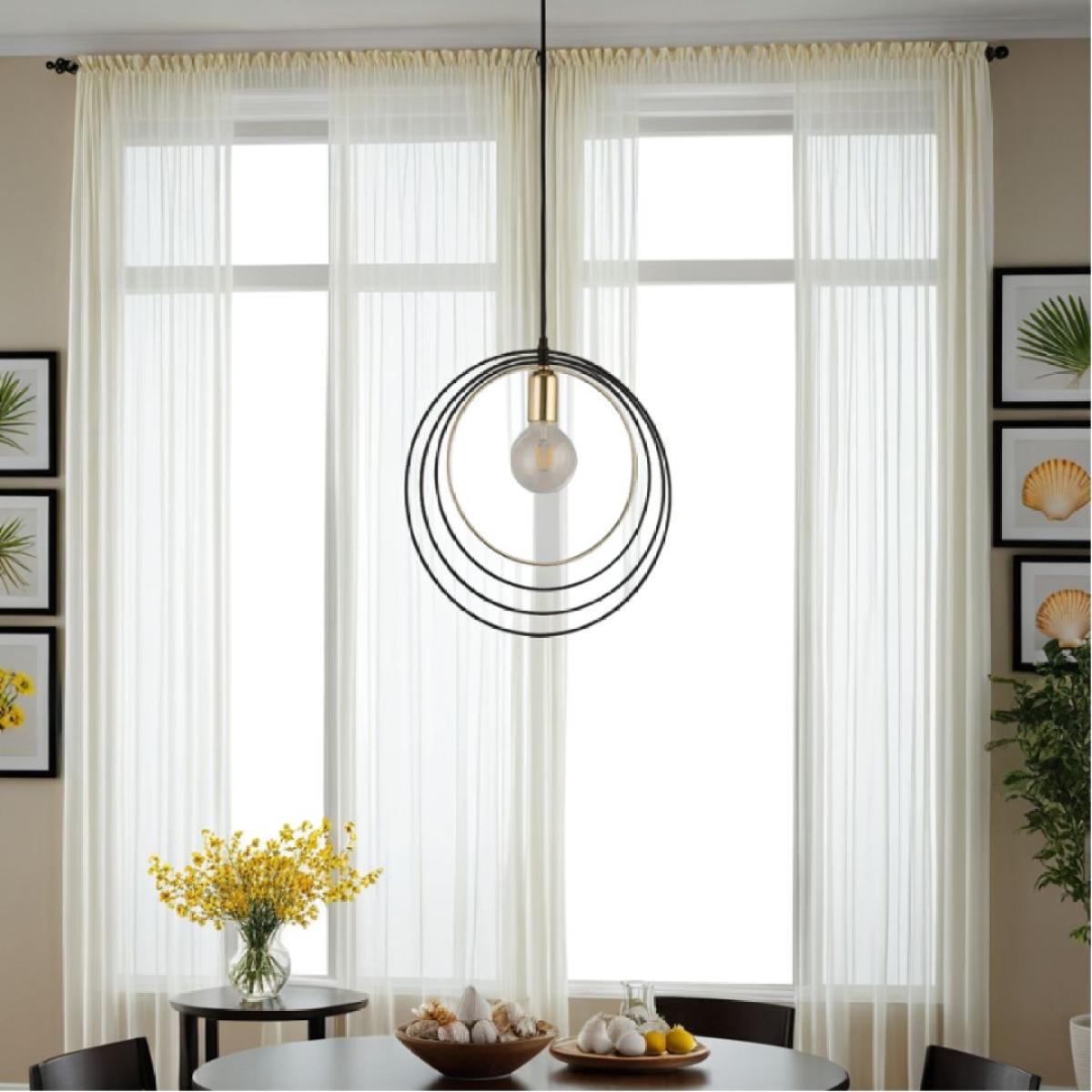 Nissa Black & Antique Brass Ring Ceiling Pendant – image 1