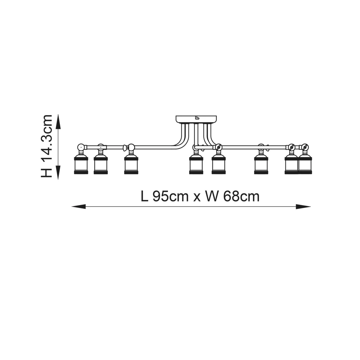 Hal 8 Light Semi Flush – image 9