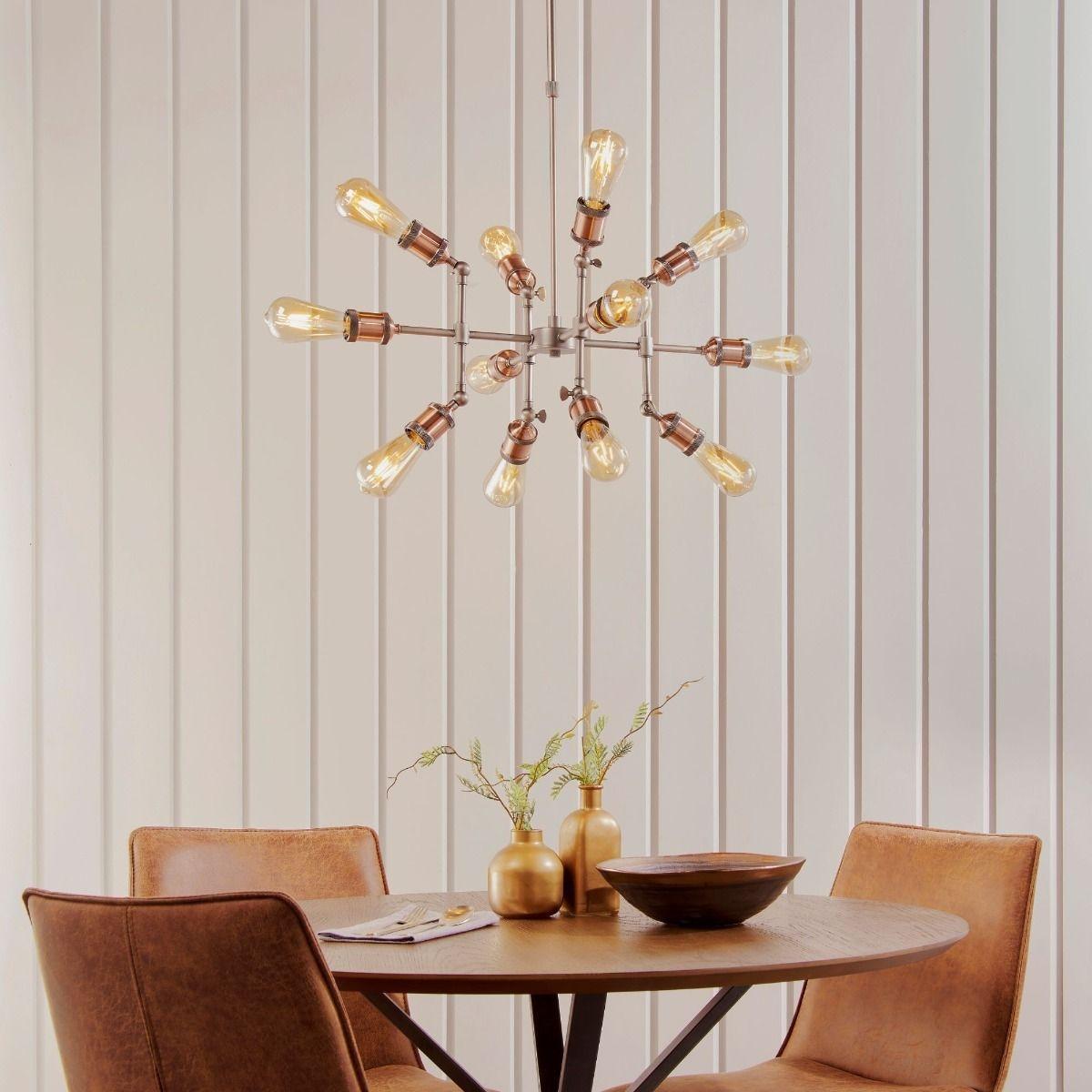 Hal 12 Light Adjustable Copper & Pewter Ceiling Light – image 3