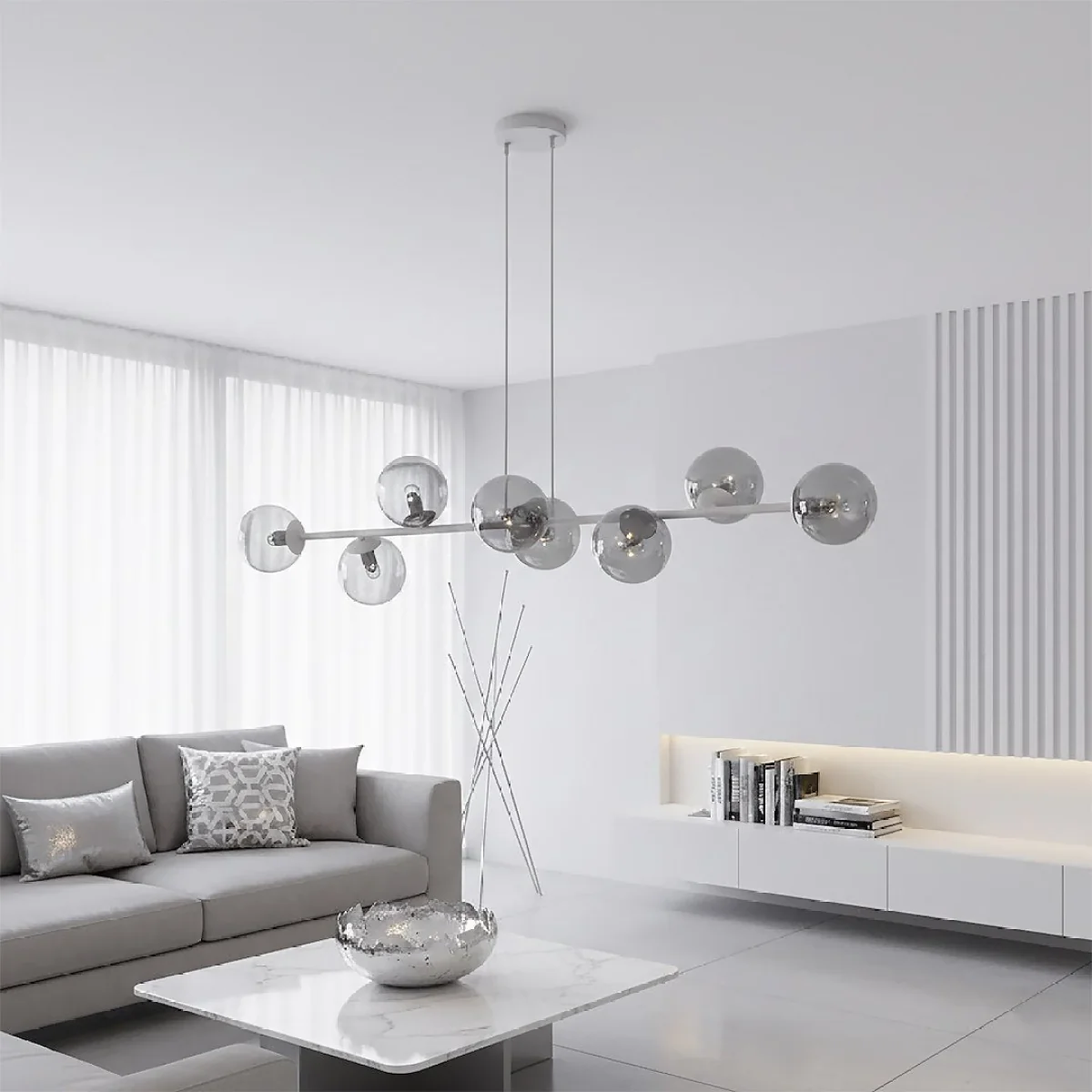 Magnus 8 Light Pendant Grey & Graphite – image 3