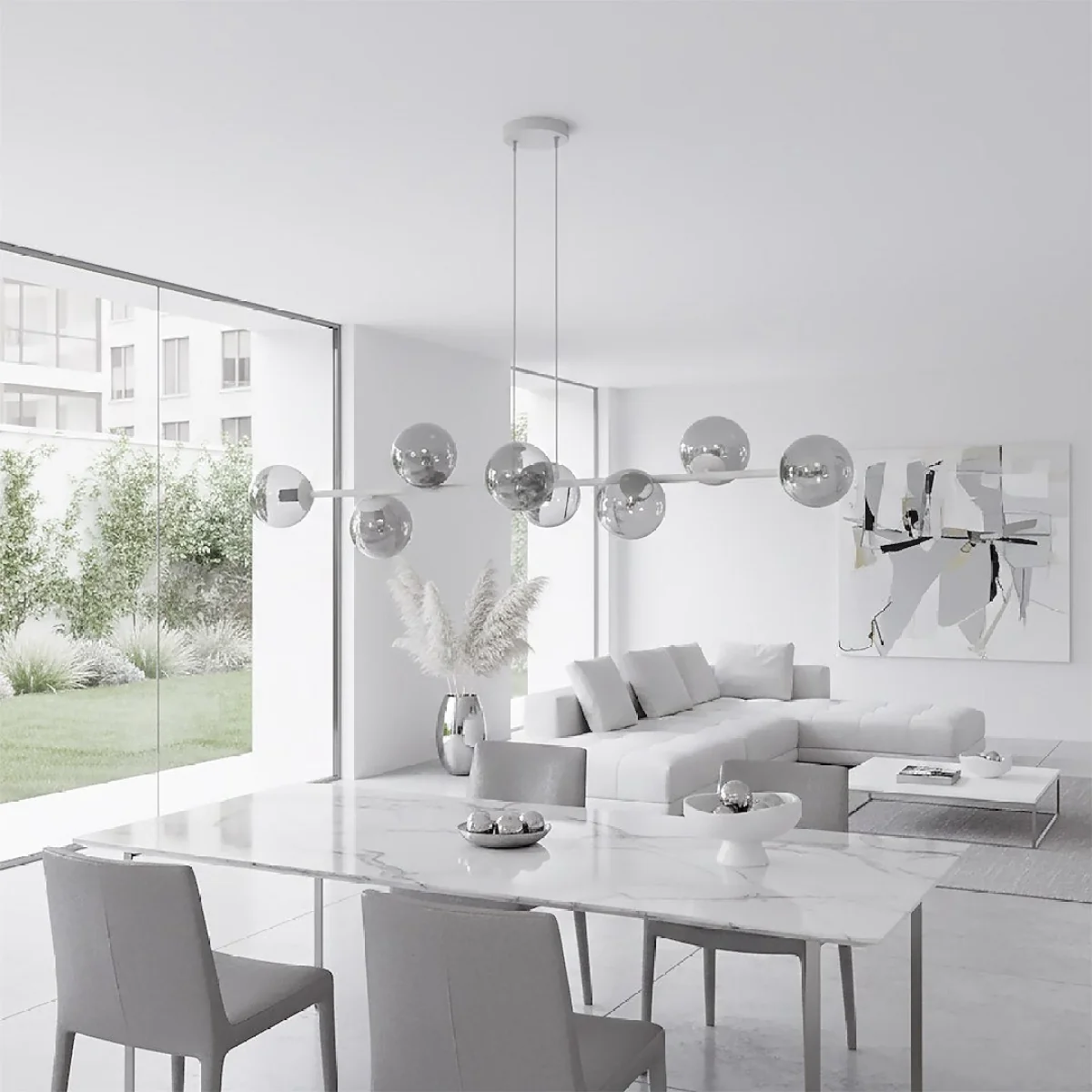 Magnus 8 Light Pendant Grey & Graphite – image 5