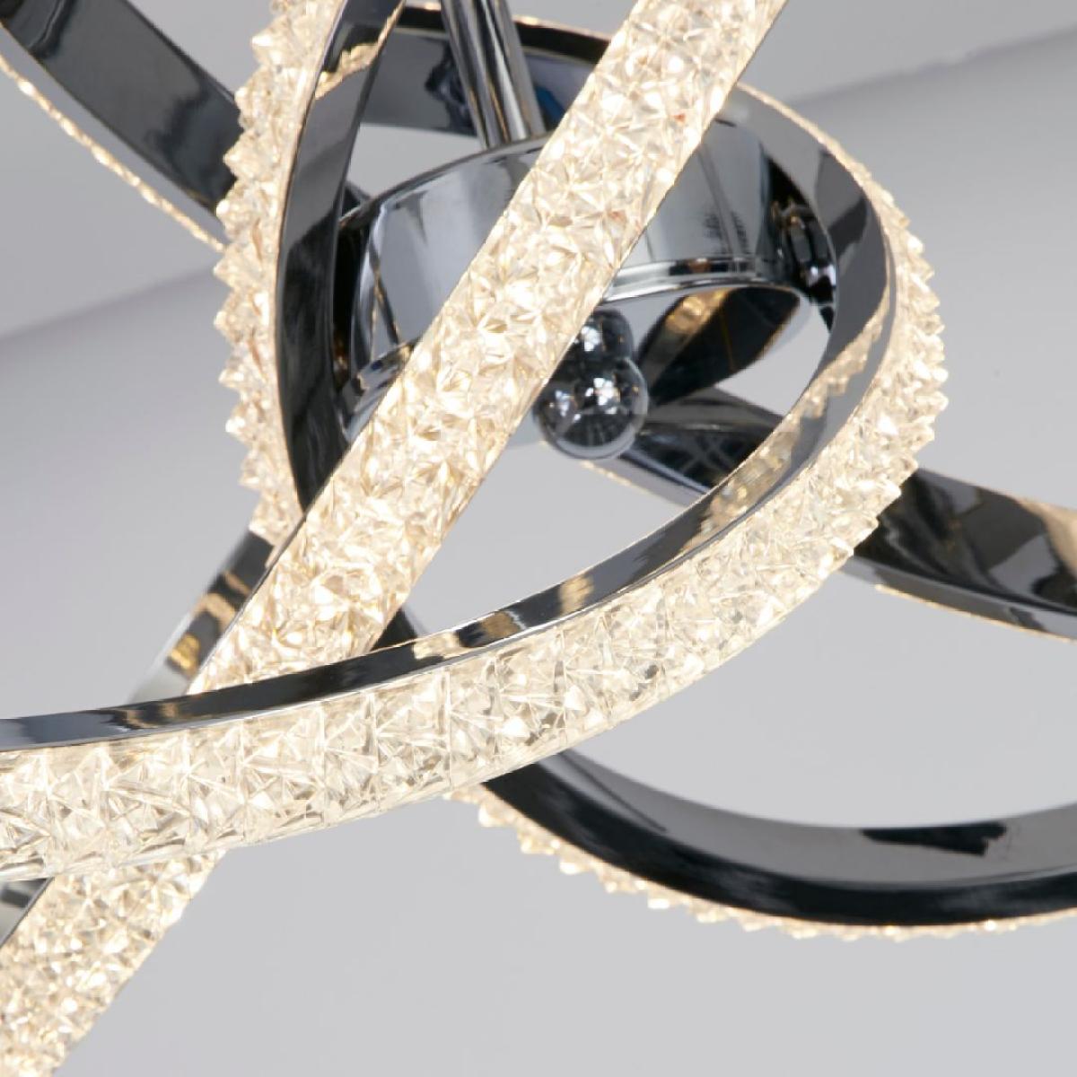 Wills Chrome & Crystal LED Semi-Flush Ceiling Light – image 3