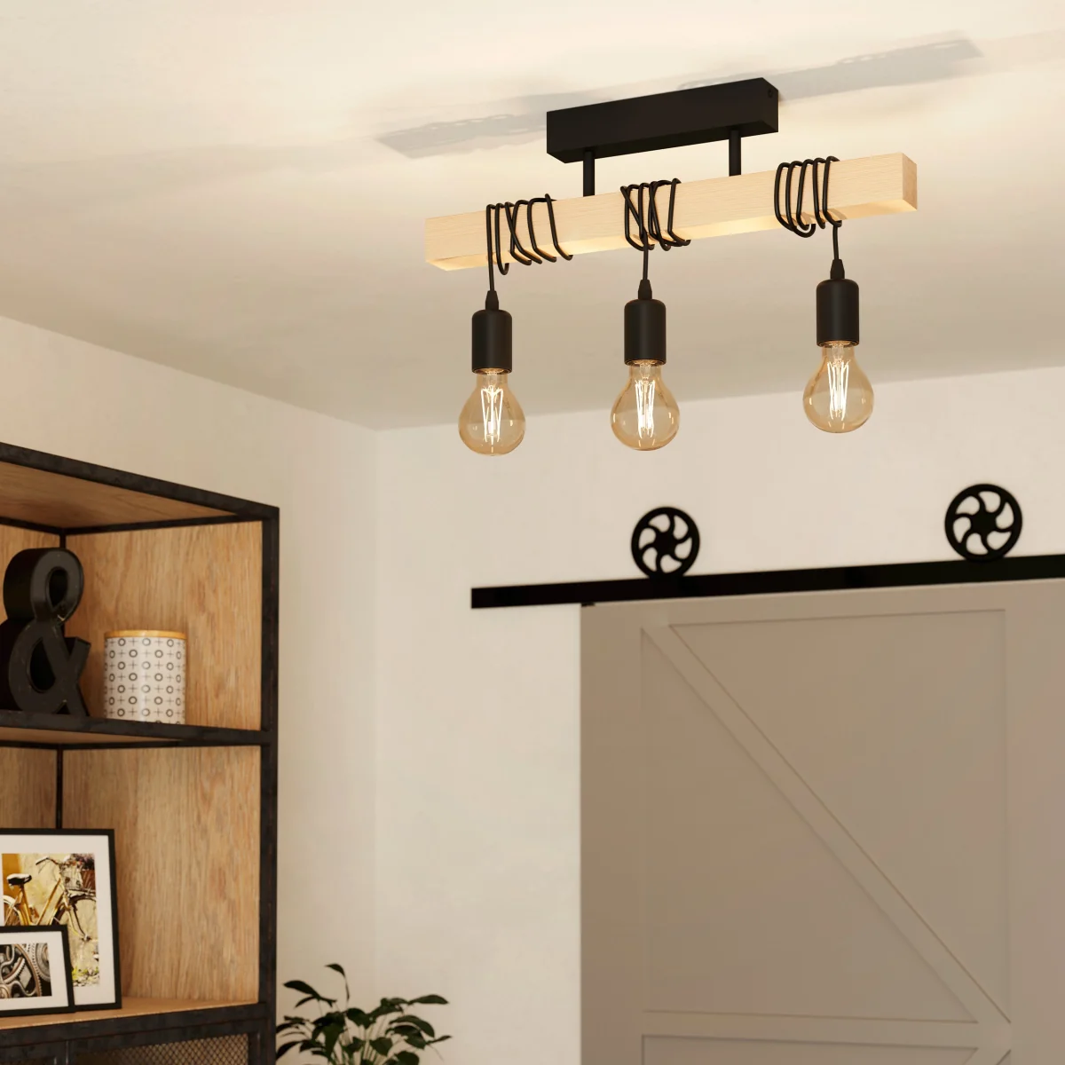 Townshend 3-Light Black Flush Ceiling Light – image 2