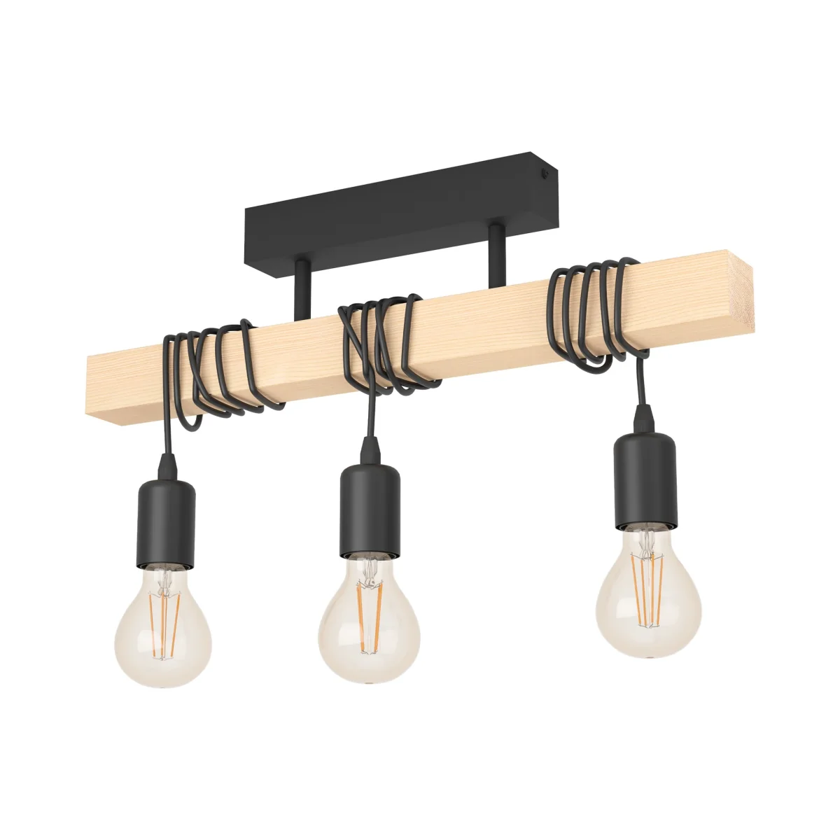 Townshend 3-Light Black Flush Ceiling Light – image 3