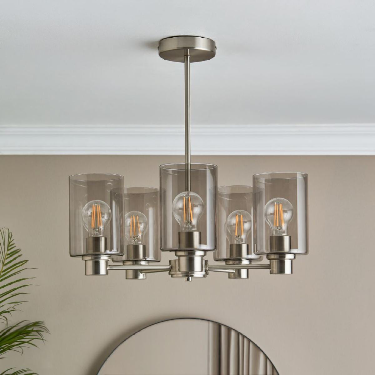 Kingsholm 5 Light Satin Nickel Semi Flush Ceiling Light – image 2