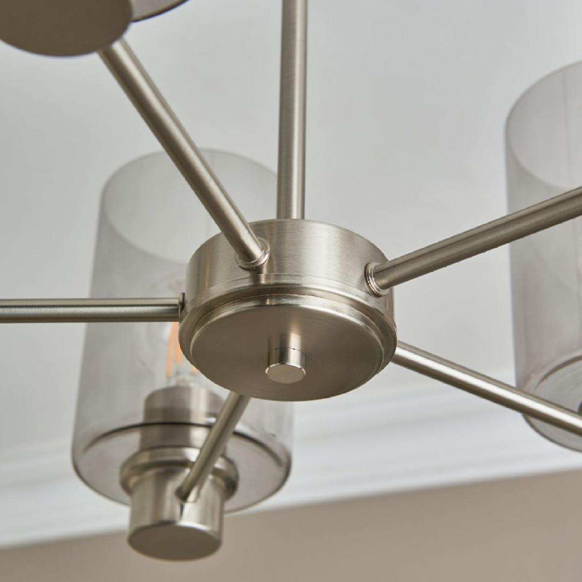 Kingsholm 5 Light Satin Nickel Semi Flush Ceiling Light – image 5