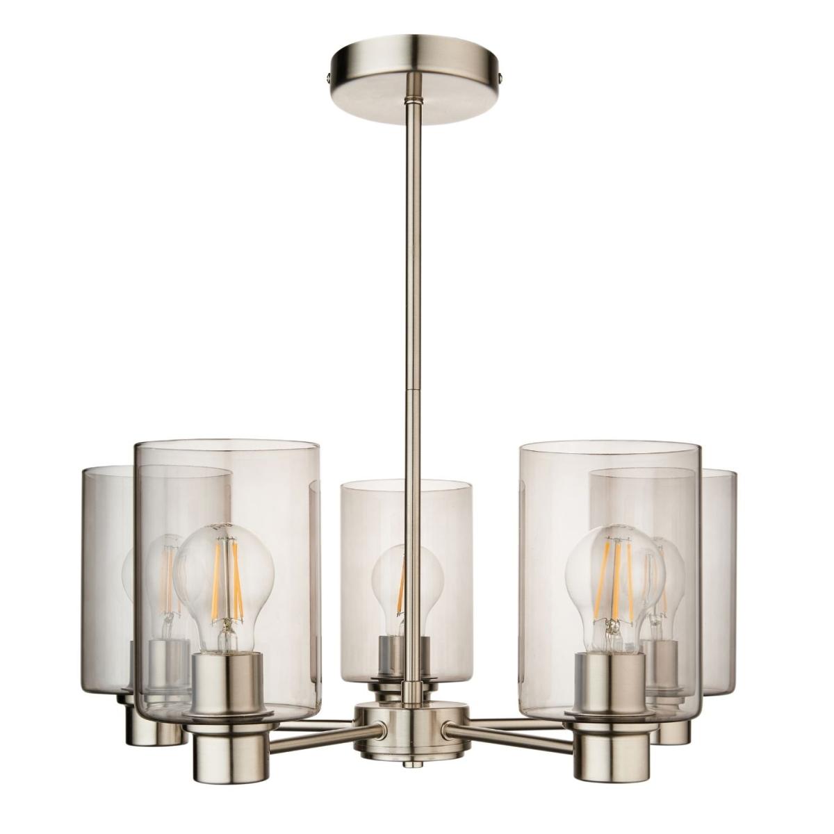 Kingsholm 5 Light Satin Nickel Semi Flush Ceiling Light – image 9