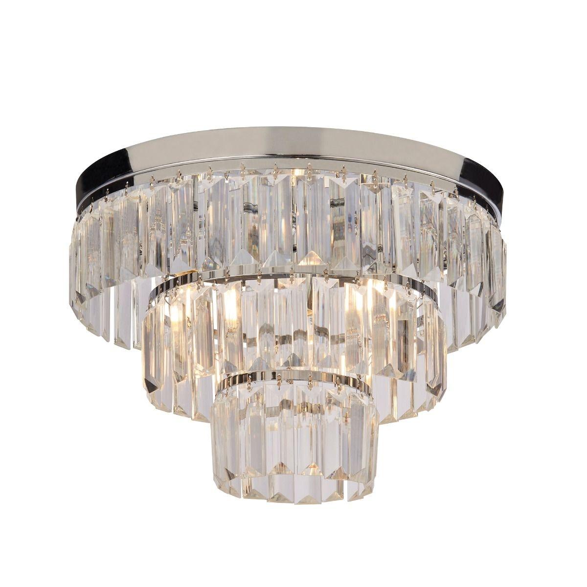 Karrie 3 Light Polished Chrome & Crystal Semi Flush Ceiling Light – image 2