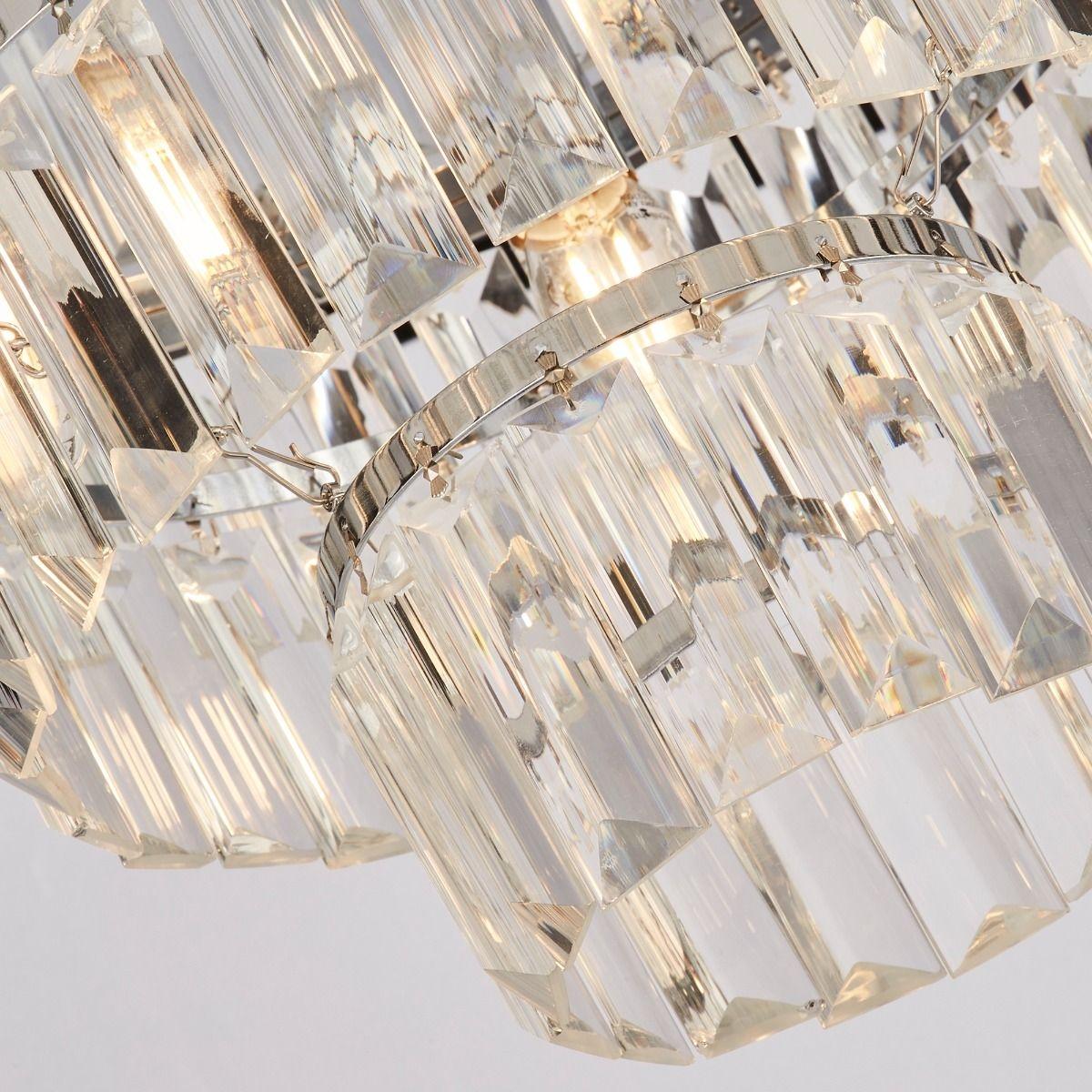 Karrie 3 Light Polished Chrome & Crystal Semi Flush Ceiling Light – image 3